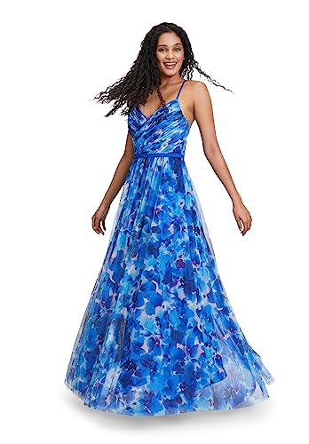 Vera Mont Damen Abendkleid mit Blumenprint Blue-Light Blue,34 von Vera Mont