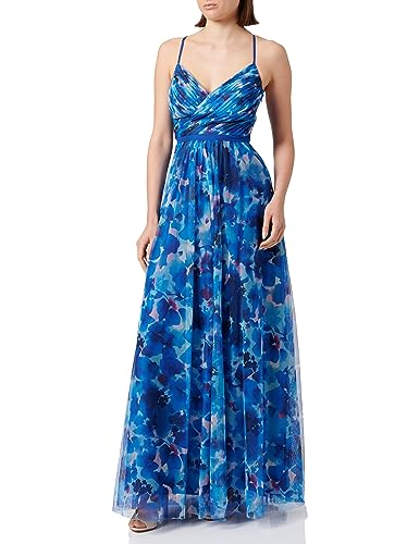 Vera Mont Damen Abendkleid mit Blumenprint Blue-Light Blue,36 von Vera Mont