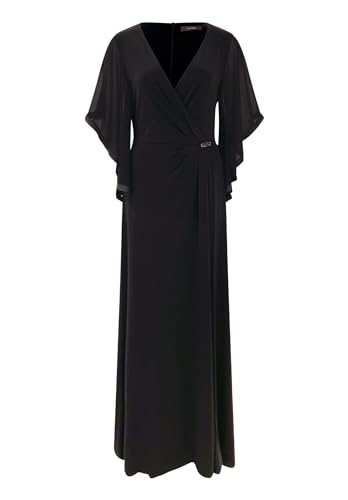 Vera Mont Damen Abendkleid mit Flügelärmeln Schwarz,40 von Vera Mont