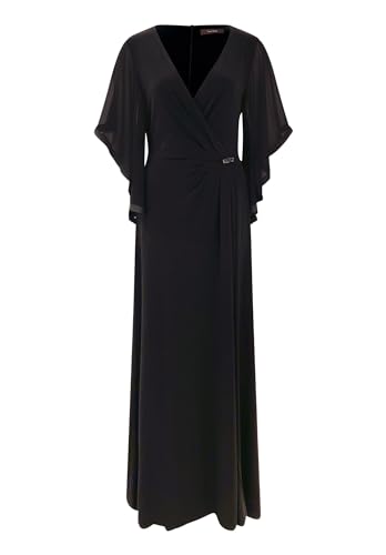 Vera Mont Damen Abendkleid mit Flügelärmeln Schwarz,46 von Vera Mont