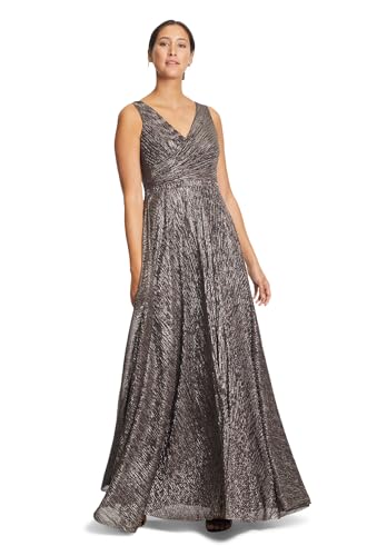 Vera Mont Damen Abendkleid mit Plissee Black/Rosé,46 von Vera Mont