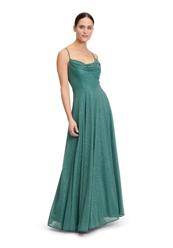 Vera Mont Damen Abendkleid mit Wasserfallausschnitt 38, Green/Silver von Vera Mont