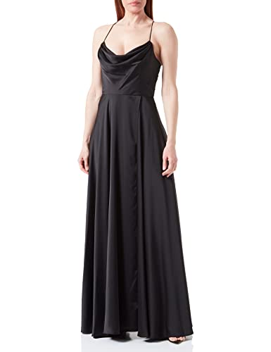 Vera Mont Damen Abendkleid mit Wasserfallausschnitt Schwarz,34 von Vera Mont