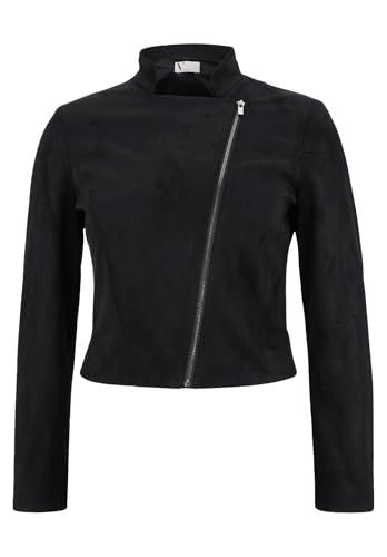 Vera Mont Damen Bikerjacke mit Reißverschluss Schwarz,34 von Vera Mont