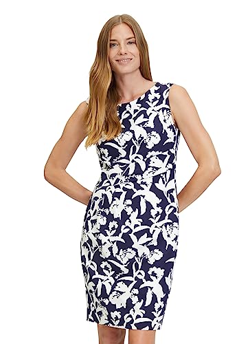 Vera Mont Damen Cocktailkleid figurbetont Dark Blue/White,48 von Vera Mont