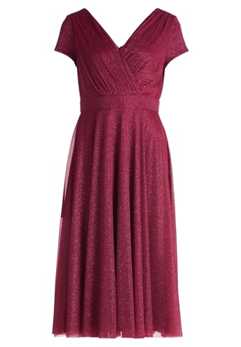 Vera Mont Damen Cocktailkleid im Glitzer-Look 42, Rot/Grau von Vera Mont