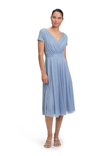 Vera Mont Damen Cocktailkleid im Glitzer-Look 38, Blue/Silver von Vera Mont