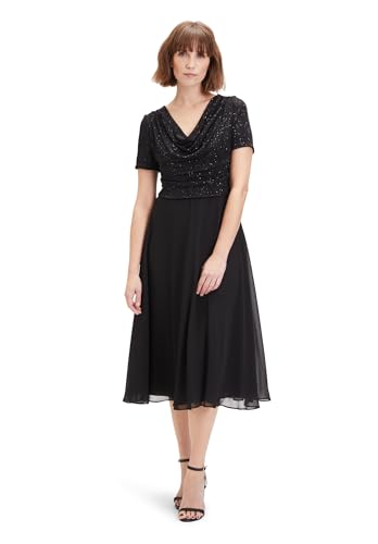 Vera Mont Damen Cocktailkleid im Glitzer-Look Patch Black/Black,36 von Vera Mont