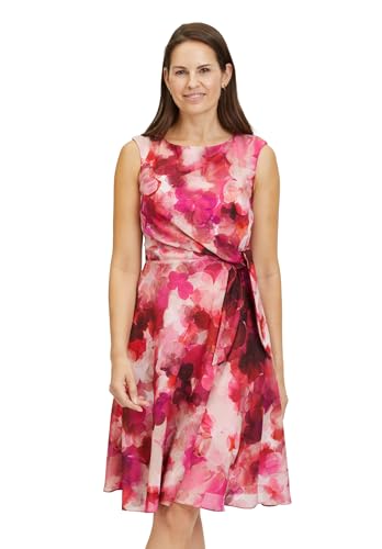 Vera Mont Damen Cocktailkleid mit Bindegürtel 38, Pink/Red von Vera Mont