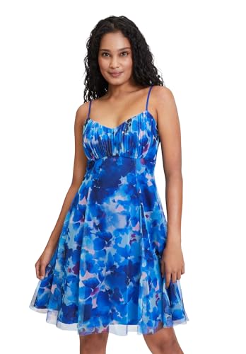 Vera Mont Damen Cocktailkleid mit Blumenprint Blue-Light Blue,36 von Vera Mont