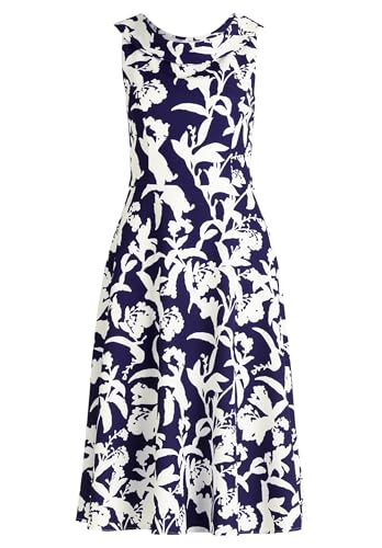 Vera Mont Damen Cocktailkleid mit Blumenprint Dark Blue/White,42 von Vera Mont