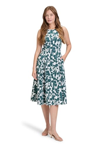 Vera Mont Damen Cocktailkleid mit Print 50, Cream/Dark Green von Vera Mont