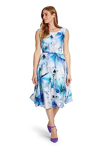 Vera Mont Damen Cocktailkleid mit Print Blue/White,38 von Vera Mont