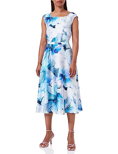 Vera Mont Damen Cocktailkleid mit Print Blue/White,38 von Vera Mont