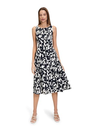 Vera Mont Damen Cocktailkleid mit Print Weiß/Dunkelblau,36 von Vera Mont
