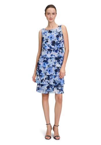 Vera Mont Damen Cocktailkleid mit Volant 38, Dunkelblau/Blau von Vera Mont