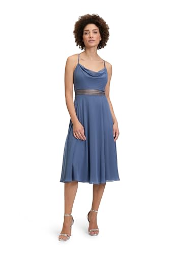 Vera Mont Damen Cocktailkleid mit Wasserfallausschnitt Blue Stone,36 von Vera Mont
