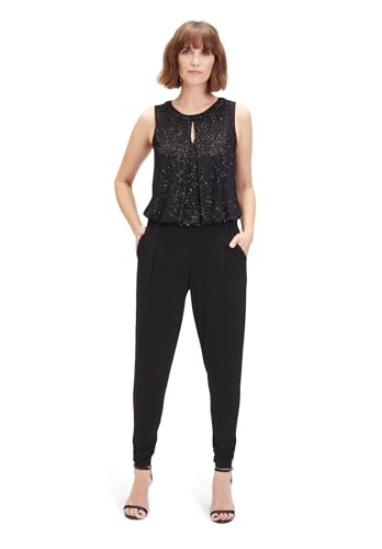 Vera Mont Damen Jumpsuit im Glitzer-Look Patch Black/Black,36 von Vera Mont