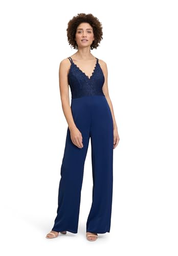 Vera Mont Damen Jumpsuit mit Spitze 38, Festival Blue von Vera Mont