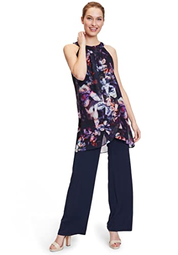 Vera Mont Damen Jumpsuit mit Volant Dark Blue/Dark Red,38 von Vera Mont