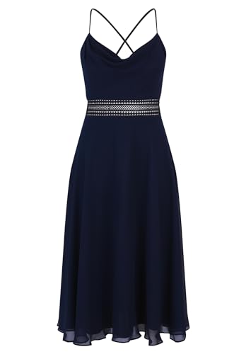 Vera Mont Damen Cocktailkleid mit Wasserfallausschnitt Night Sky,36 von Vera Mont