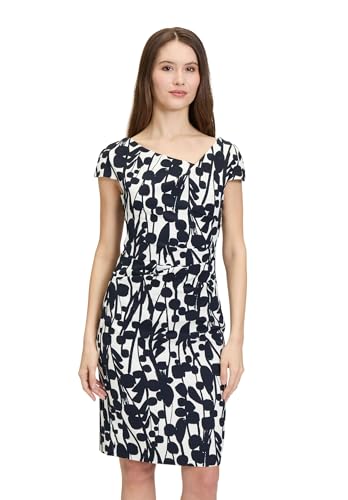 Vera Mont Damen Cocktailkleid Kurzarm Weiß/Dunkelblau,44 von Vera Mont