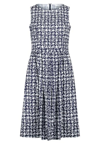 Vera Mont Damen Sommerkleid tailliert 38, Weiß/Dunkelblau von Vera Mont