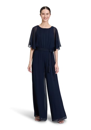 Vera Mont Damen Jumpsuit mit Bindegürtel 38, Night Sky von Vera Mont