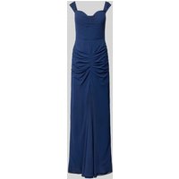 Vera Wang Bride Abendkleid mit Plisseefalten Modell 'CREOLE' in Dunkelblau, Größe 38 von Vera Wang Bride