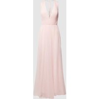 Vera Wang Bride Abendkleid mit tiefem V-Ausschnitt Modell 'VIAS' in Rose, Größe 38 von Vera Wang Bride