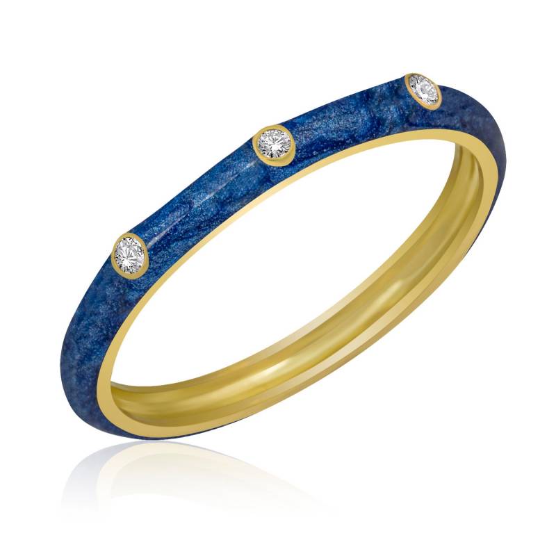 14K Gold Diamant Dunkelblauer Emaille Ring/Bunte Ringe Stapelbarer Valentinstag Geschenk Geburtstagsgeschenk Für Sie von VeraByEden