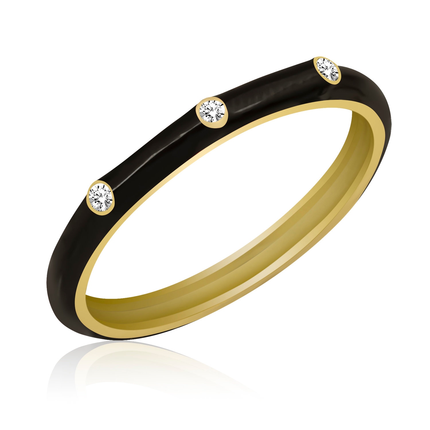 14K Gold Diamant Schwarzer Emaille Ring/Bunte Ringe Stapelring Geburtstagsgeschenke Muttertagsgeschenke von VeraByEden