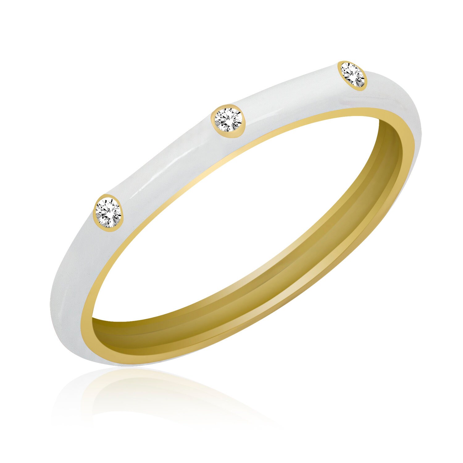 14K Goldringe Für Frau Emaille Ring/stapelbarer Diamantring Massivgoldringe Frauen Dünner Goldring Minimales Diamant Geschenk Sie von VeraByEden