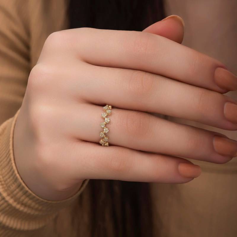 14K Solid Gold Diamant Ringe Für Frau/Ring Geschenk Sie Stapelbarer Geburtstagsgeschenke Muttertagsgeschenk von VeraByEden