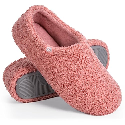 VeraCosy VeracCosy Damen Memory Foam Plüsch Hausschuhe Antirutsch Baumwolle Pantoffeln Mit Polar Fleece-Futter, 38/39 EU, Pink von VeraCosy