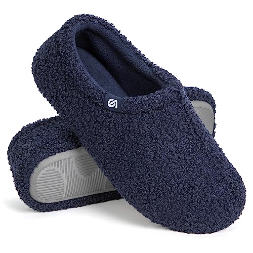 VeracCosy Damen Memory Foam Plüsch Hausschuhe Antirutsch Baumwolle Pantoffeln Mit Polar Fleece-Futter, 36/37 EU Marineblau von VeraCosy