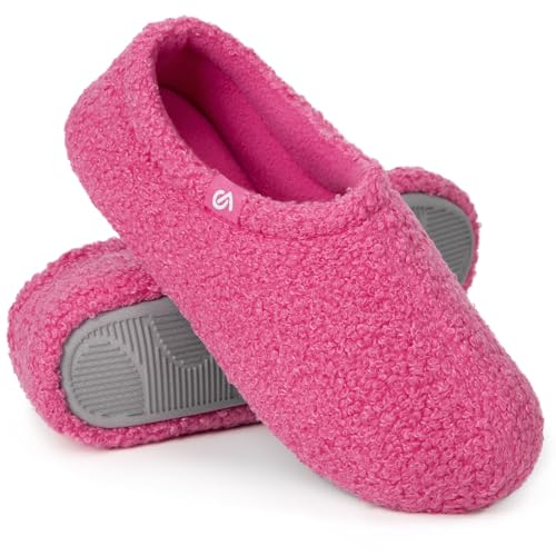 VeracCosy Damen Memory Foam Plüsch Hausschuhe Antirutsch Baumwolle Pantoffeln Mit Polar Fleece-Futter, 36/37 EU Nelke von VeraCosy