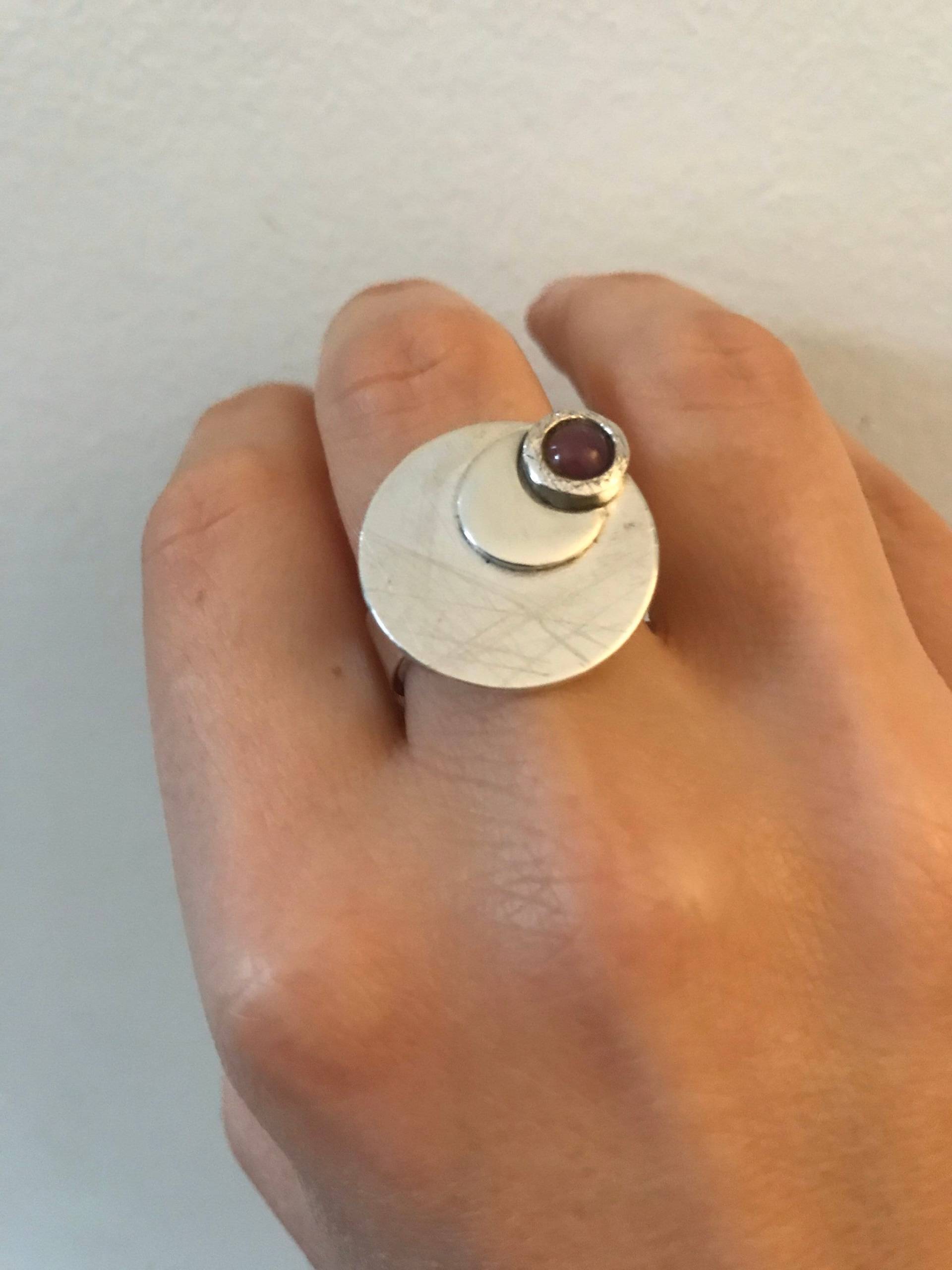 sterling Silber Ring Mit Turmalin, Für Frau, Mond sterling Silber Ring Mit Turmalin, Für Frau, Mond von VeraGJewellery