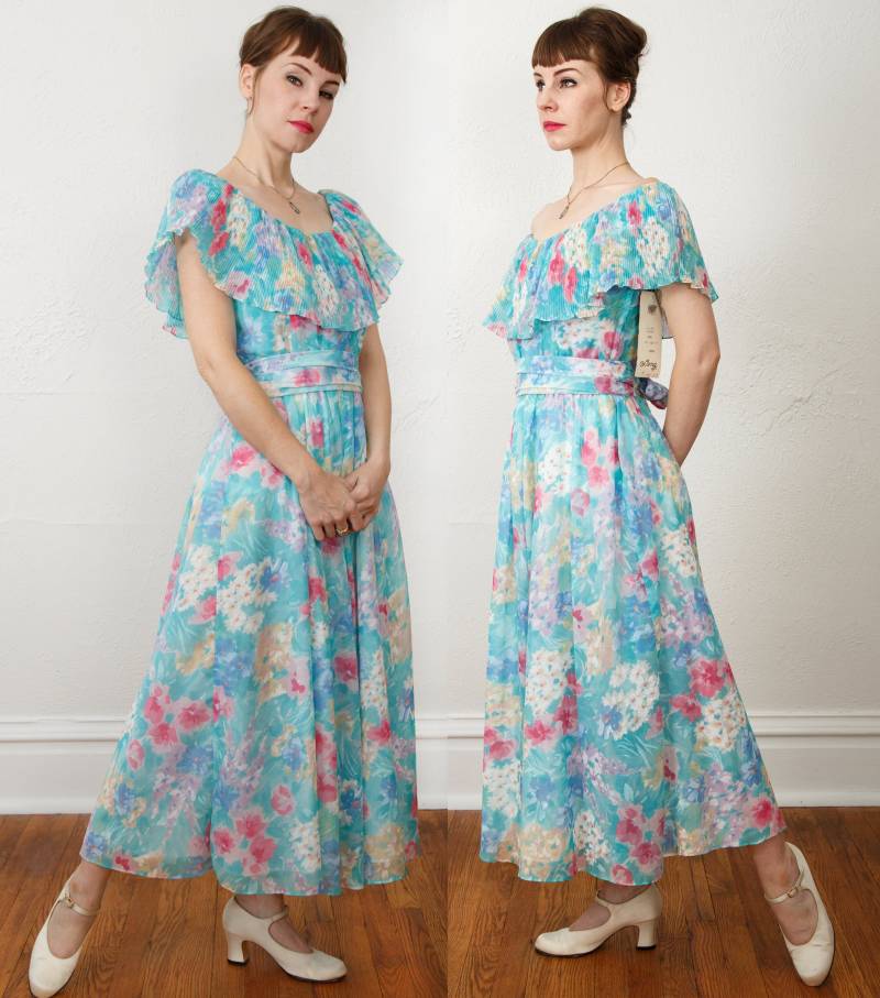 Sale 1970Er Maxi Sommerkleid Neu Mit Anhänger Nos von VeraVague