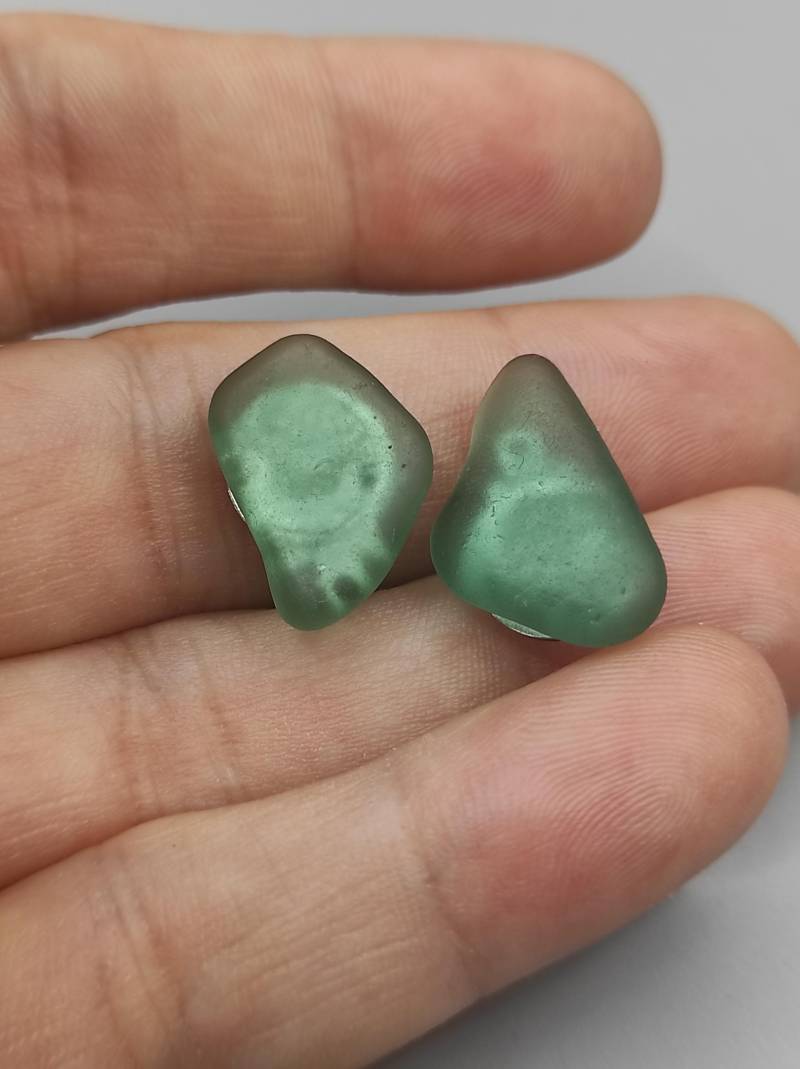 Echte Meerglas Ohrclips - Handgemachter Schmuck Vom Strand | Nachhaltige Ohrringe Minimalistisch Geschenkidee von VeraamMeer