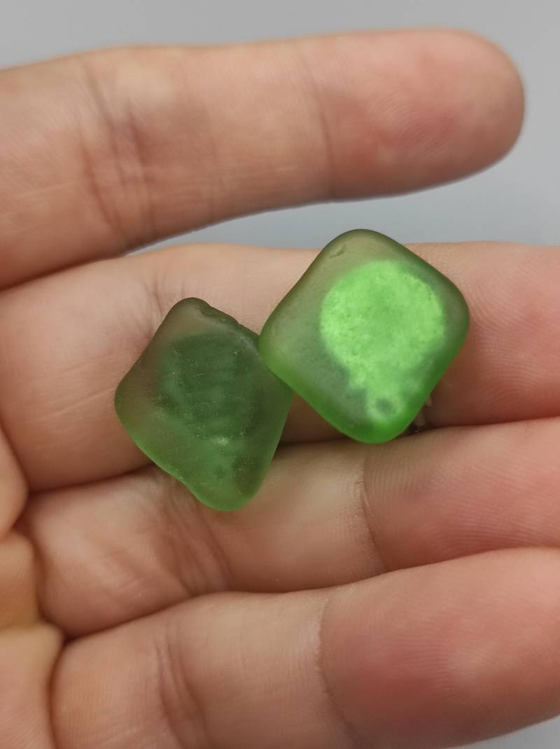 Echte Meerglas Ohrclips - Handgemachter Schmuck Vom Strand | Nachhaltige Ohrringe Minimalistisch Geschenkidee von VeraamMeer