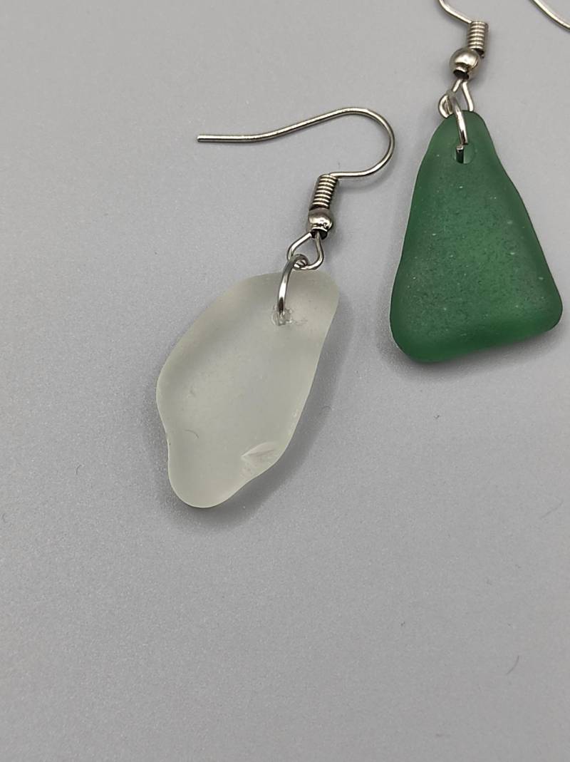 Handgefertigte Ohrringe Mit Meerglas | Nachhaltige Ohrstecker Aus Strandglas Geschenkidee Für Natur - Und Meeresfreunde von VeraamMeer