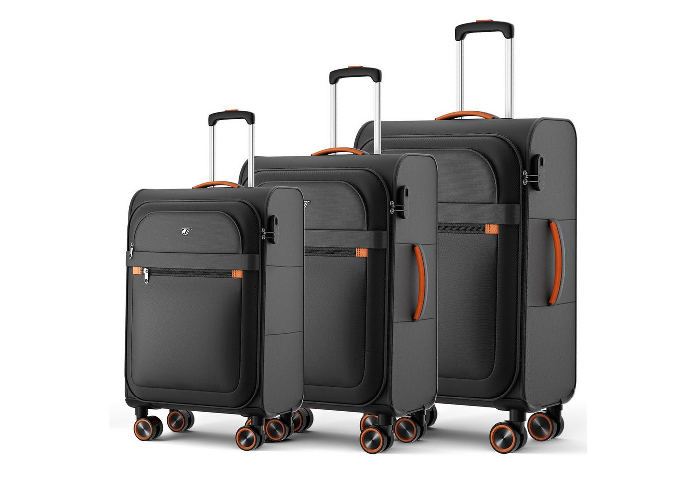 Verage Weichgepäck-Trolley Trier, Leicht Reisekoffer, Stoffkoffer, 4 Rollen, Leicht Weichschalenkoffer, Handgepäck S/M/L/Trolley-set 107 Volumen von Verage