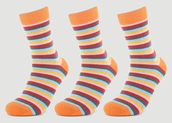 Veraluna Sustainable Clothing Unisex Socken 3er Pack "Multistripes Pumpkin" aus Bio-Baumwolle Veraluna Sustainable Clothing Unisex Socken 3er Pack "Multistripes Pumpkin" aus Bio-Baumwolle von Veraluna Sustainable Clothing