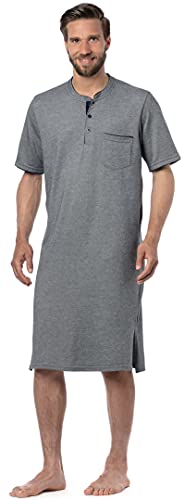 Herren Nachthemd mit kurzem Arm und Knopfleiste (L) von Verano