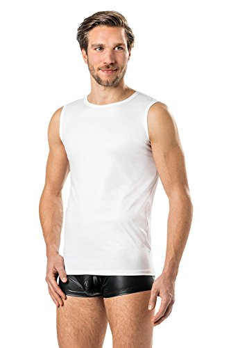 Latex Herren Shirt 0/0 Arm- Vinyl -Tank Top- Weiss VA-C47-100 (XL) von Verano