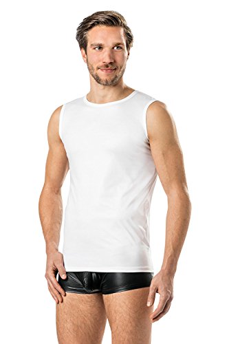 Latex Herren Shirt 0/0 Arm- Vinyl -Tank Top- Weiss VA-C47-100 (L) von Verano