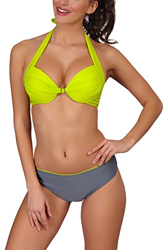 Verano Damen Bikini 1L2SS31 (Zitrone/Grau, 36) von Verano