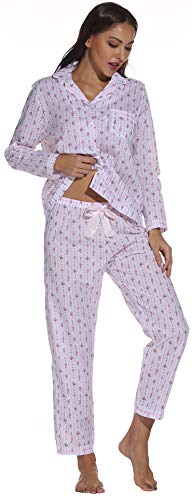 Damen Schlafanzug - feine Webware mit Blumen Alloverprint (L) von Verano