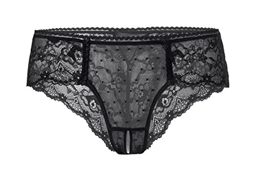 Verano Damen Slip Damen Panty Ouvertslip - Open Back Lace Panty, Schwarz, 6XL von Verano